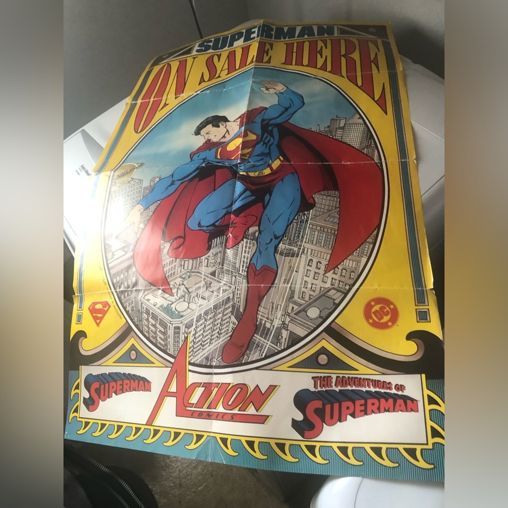 Rare! 1980s DC Comics Superman On Sale Here Poster - $80 or $65 w/offer